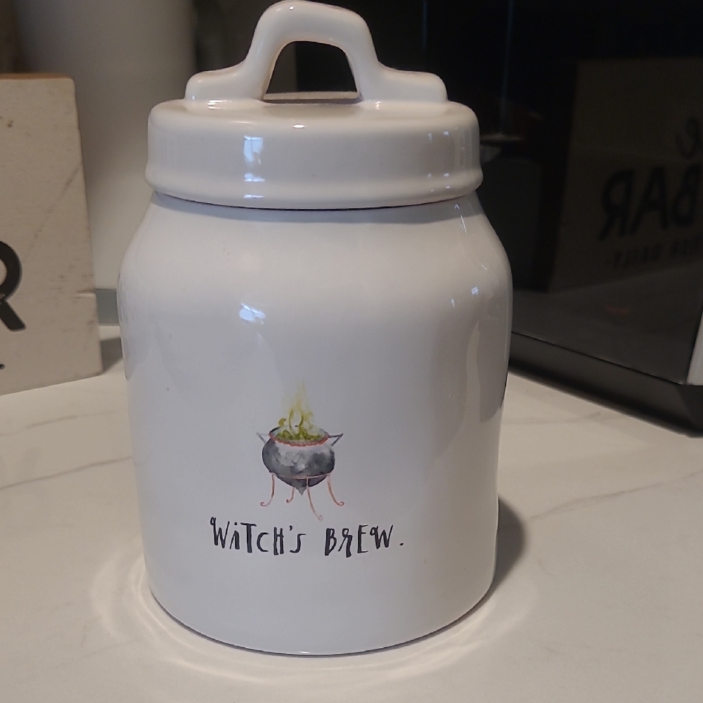 Rae Dunn Witch's Brew Ceramic Jar Canister